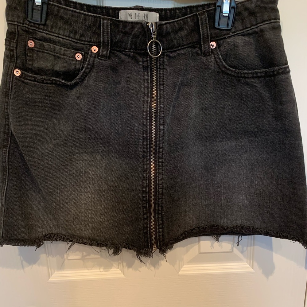 Black denim skirt from Free People